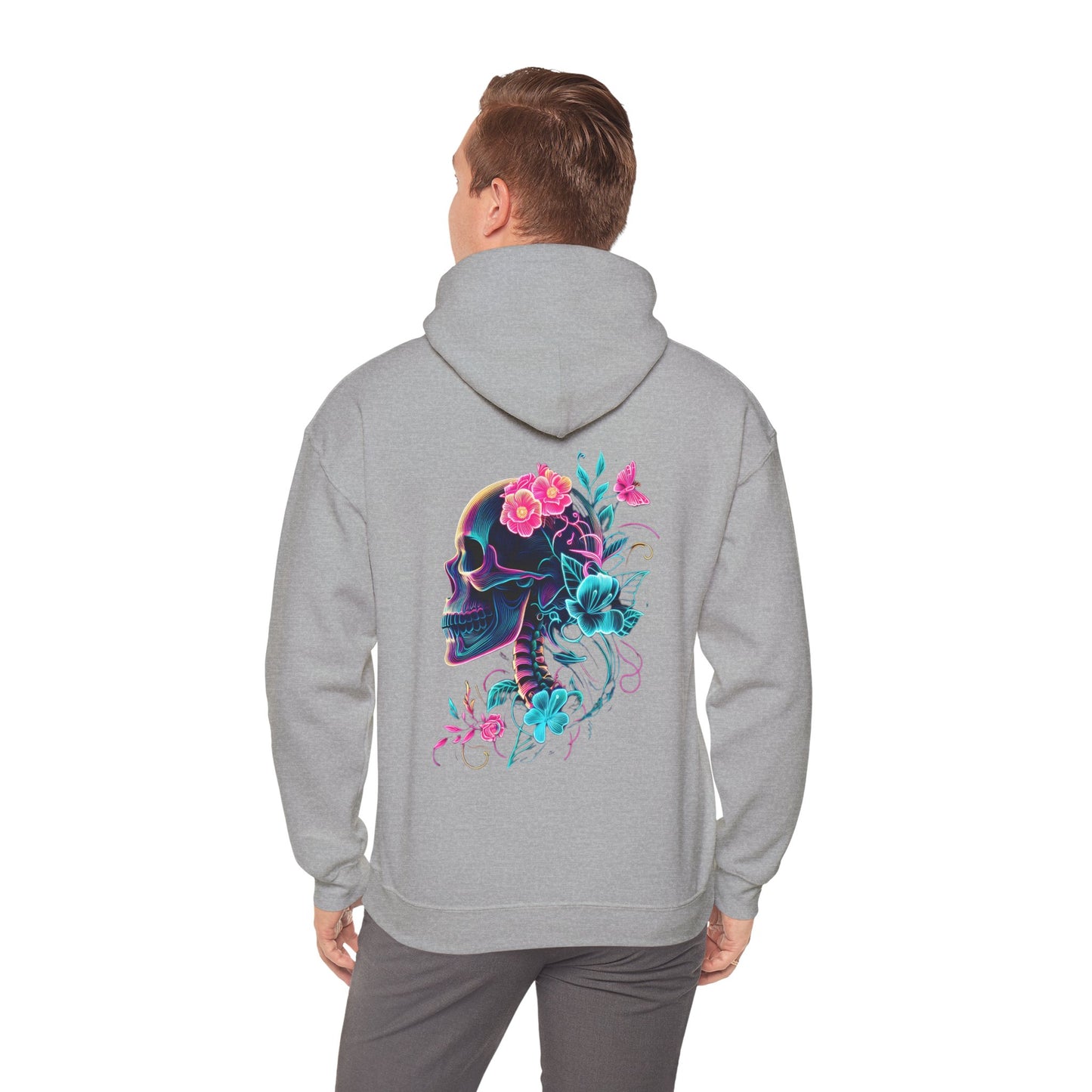 Neon Skull & Flower Hoodie