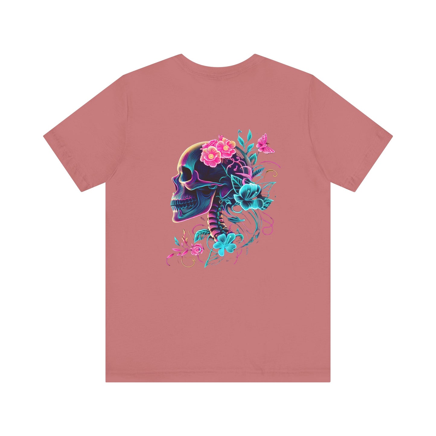 Men's Neon Skull & Flower T-Shirt