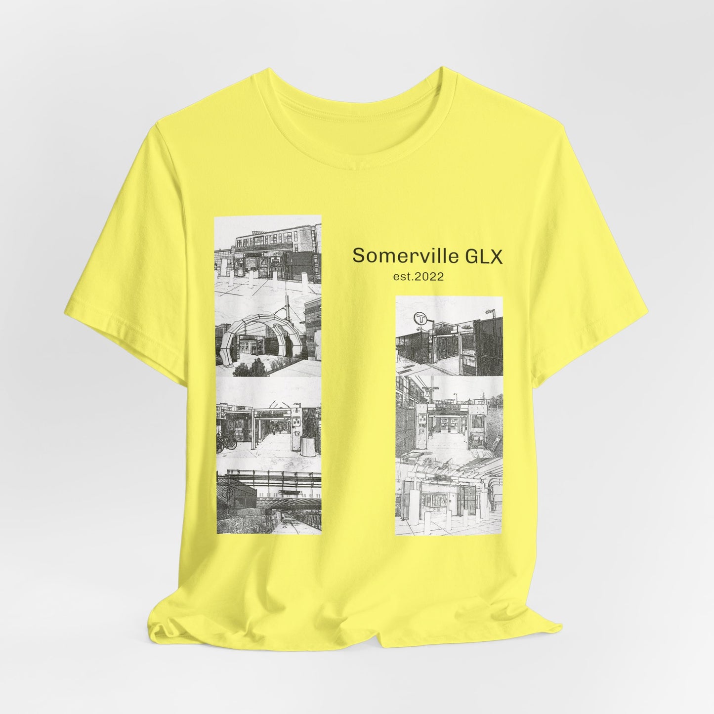 Somerville GLX Unisex Jersey Tee - Artistic Cityscape Design