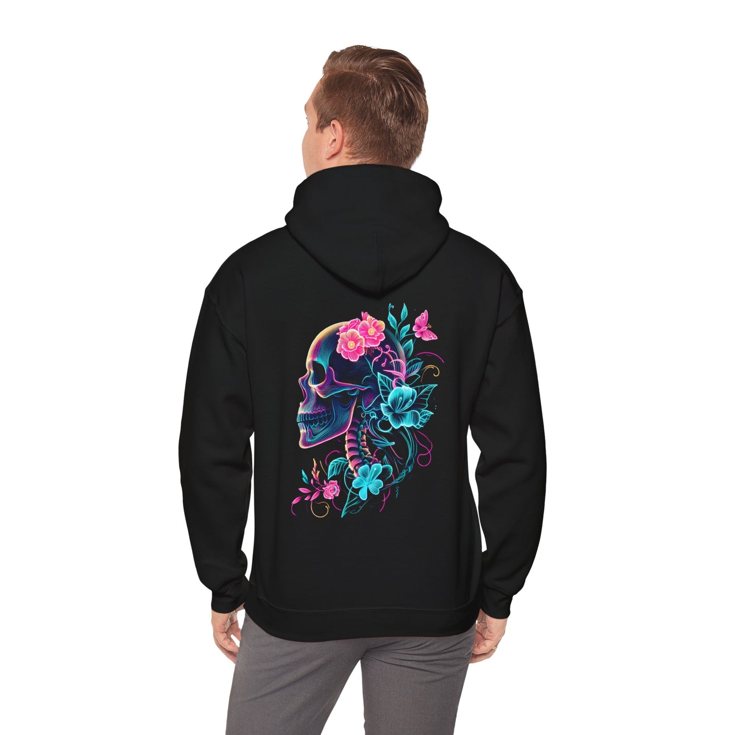 Neon Skull & Flower Hoodie