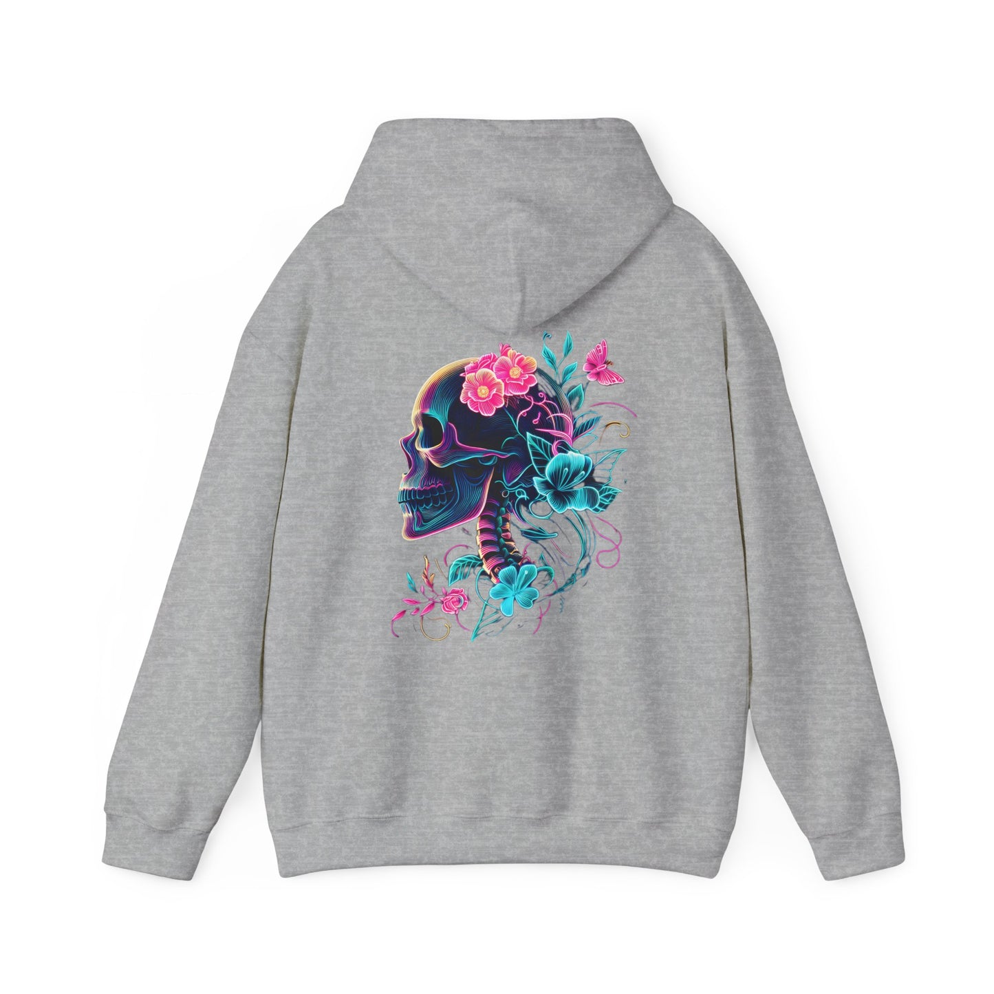Neon Skull & Flower Hoodie