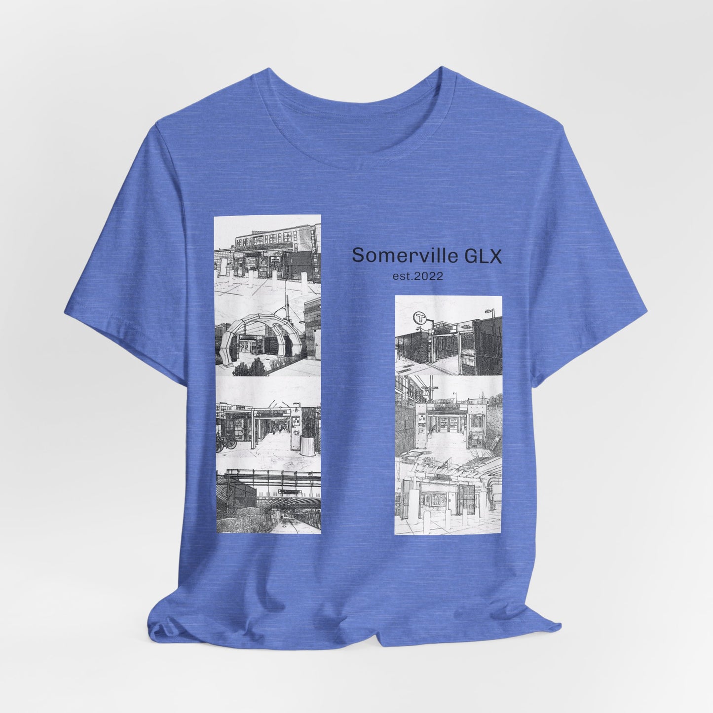 Somerville GLX Unisex Jersey Tee - Artistic Cityscape Design