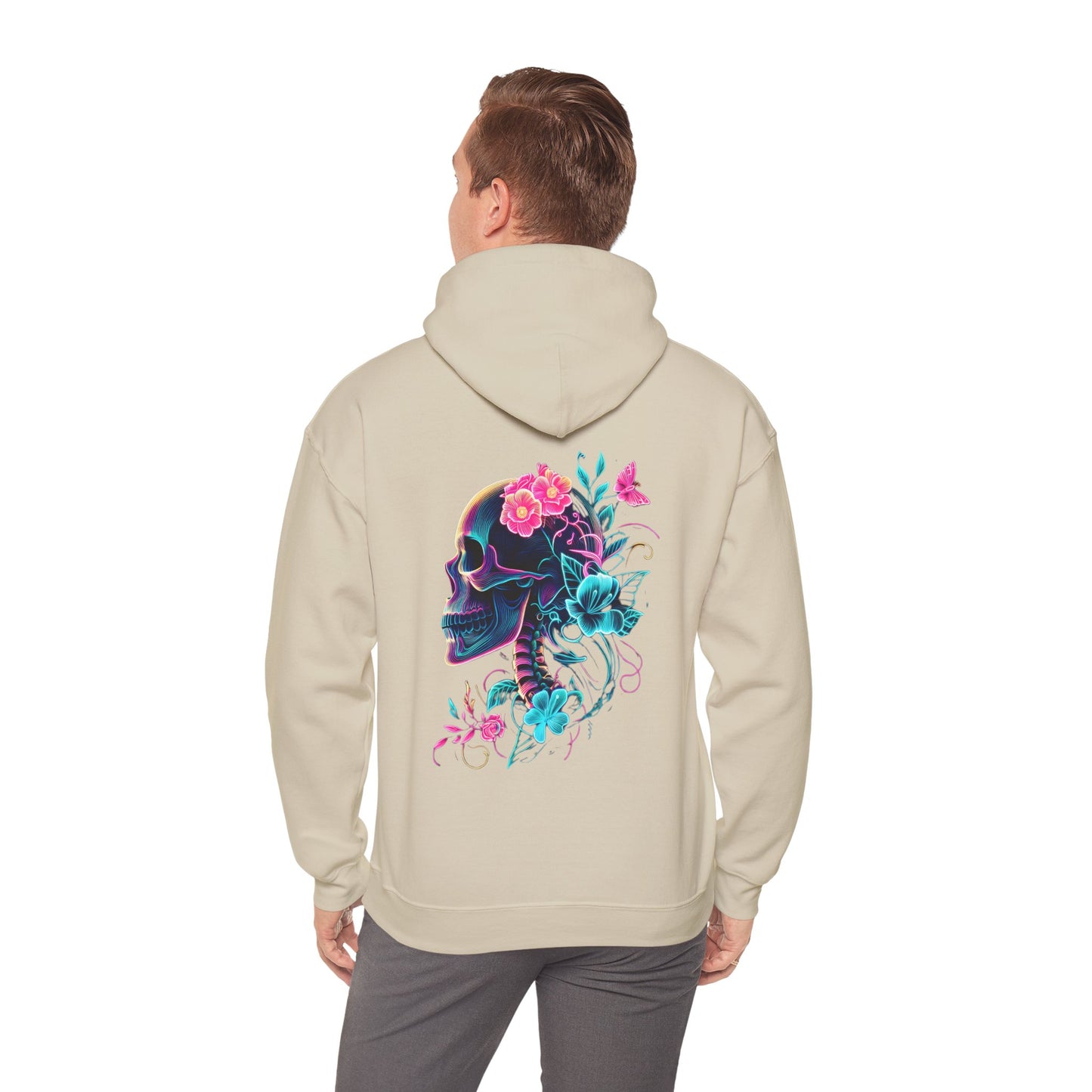 Neon Skull & Flower Hoodie