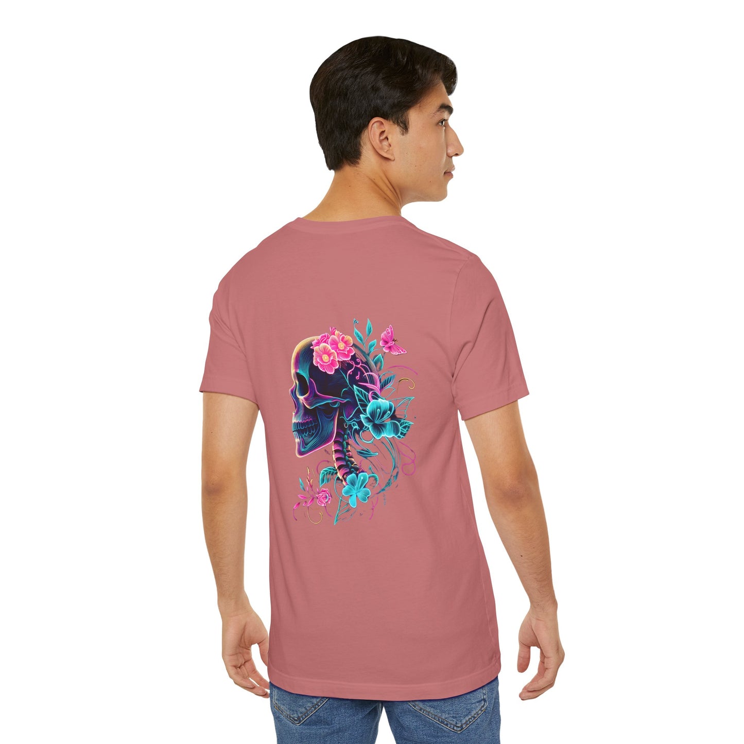 Men's Neon Skull & Flower T-Shirt