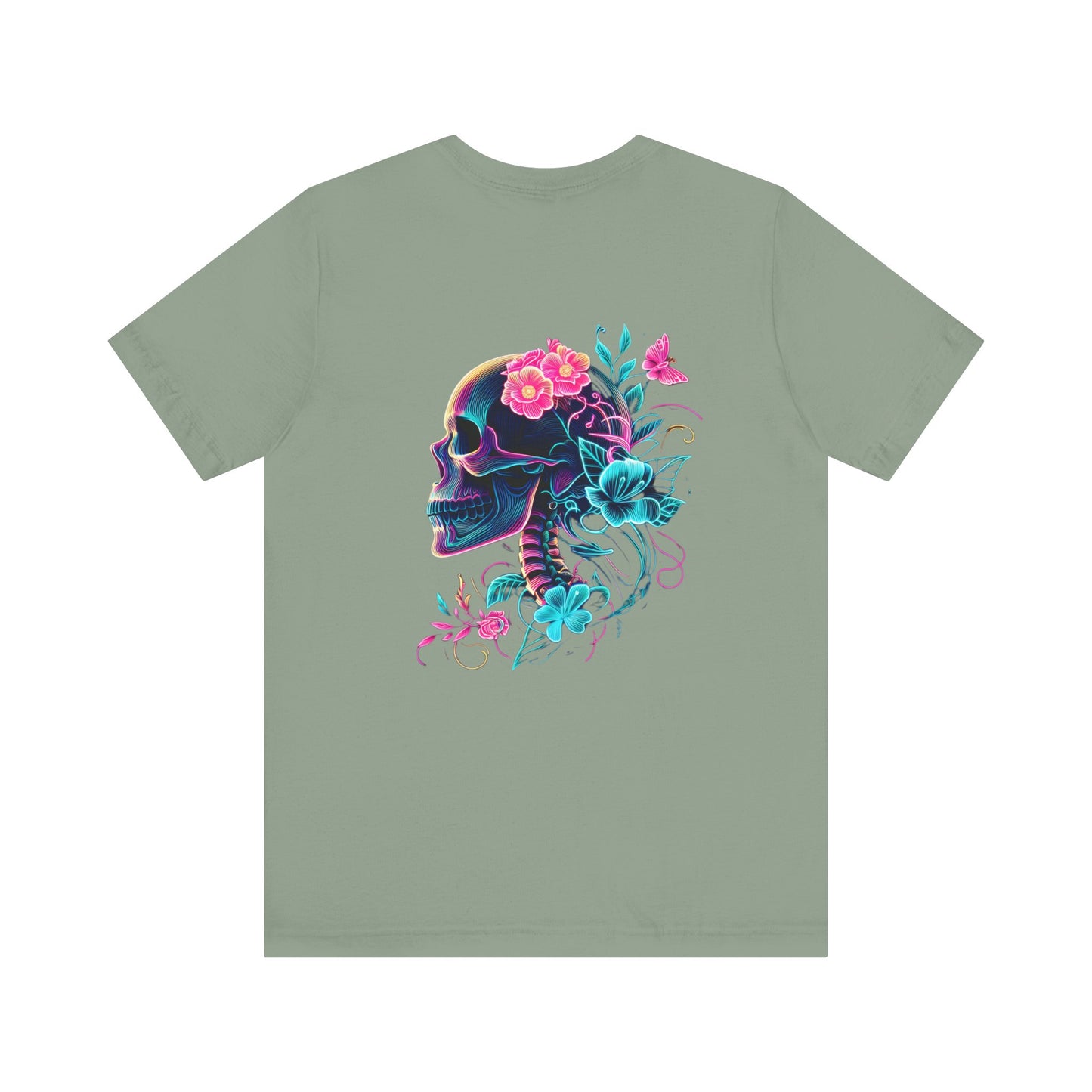 Men's Neon Skull & Flower T-Shirt
