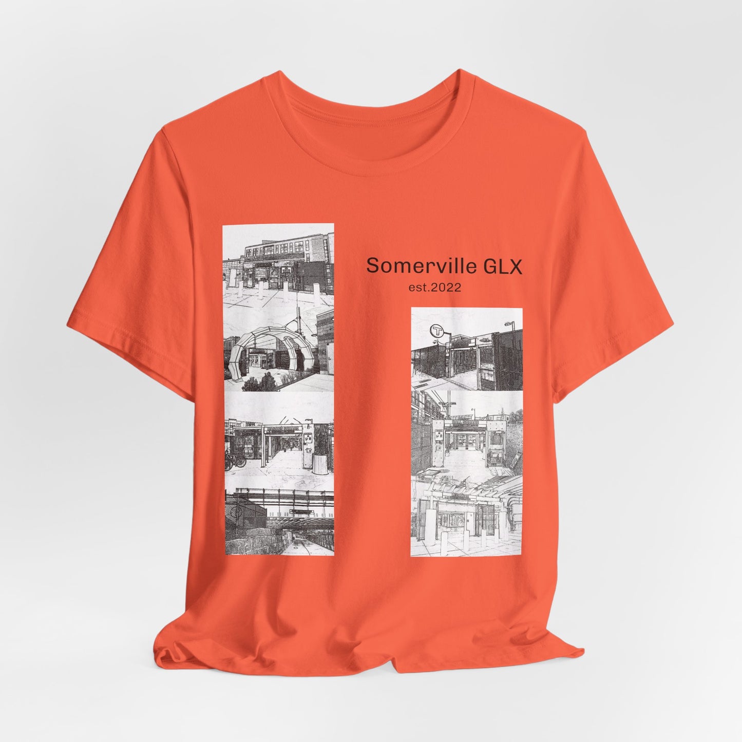 Somerville GLX Unisex Jersey Tee - Artistic Cityscape Design