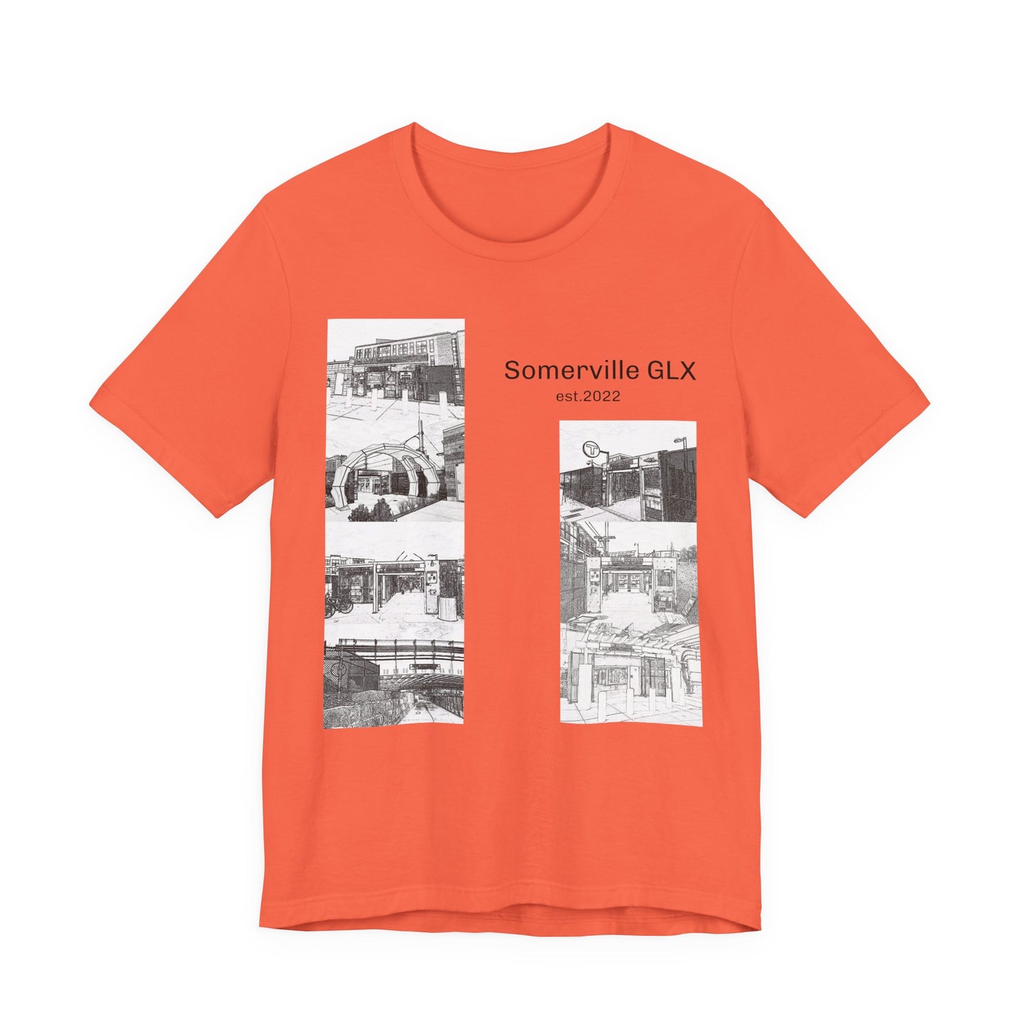 Somerville GLX Unisex Jersey Tee - Artistic Cityscape Design