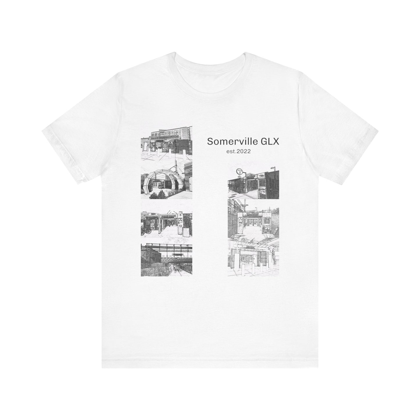 Somerville GLX Unisex Jersey Tee - Artistic Cityscape Design