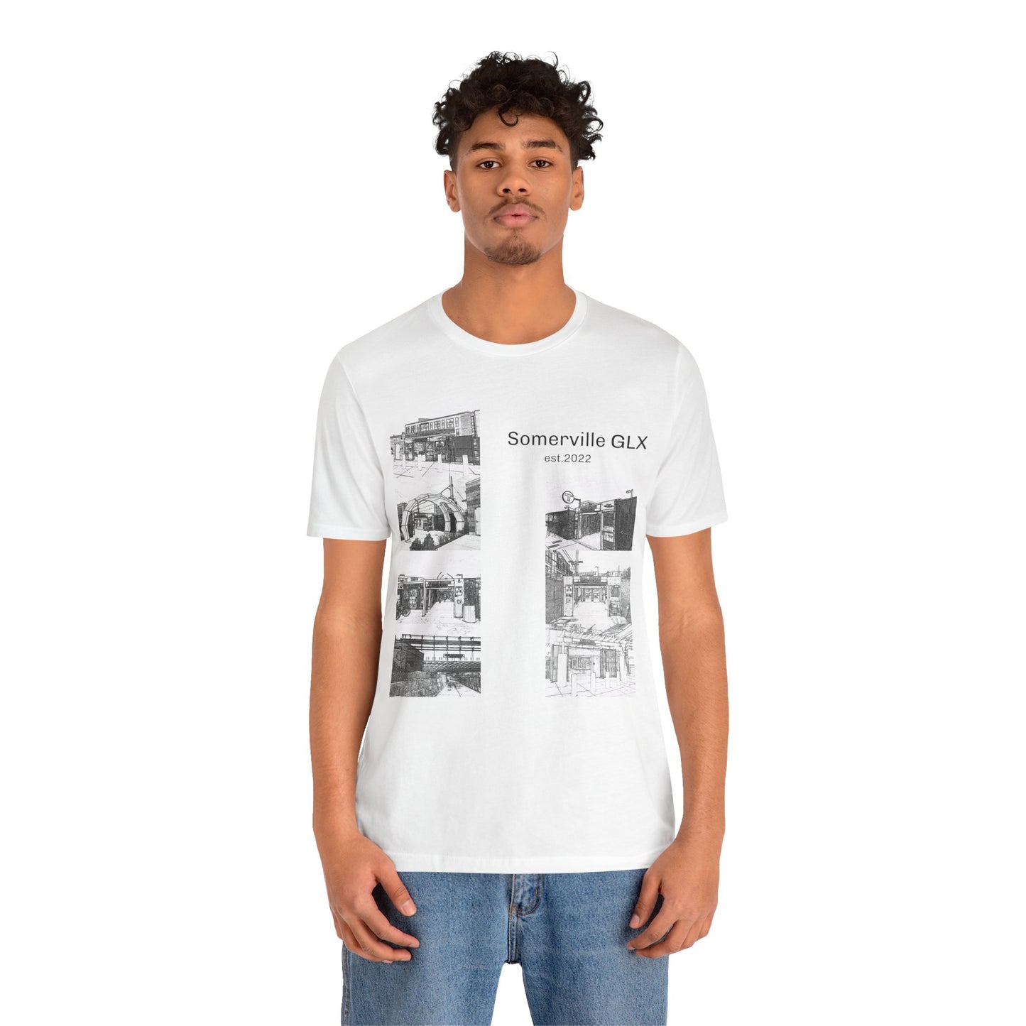 Somerville GLX Unisex Jersey Tee - Artistic Cityscape Design