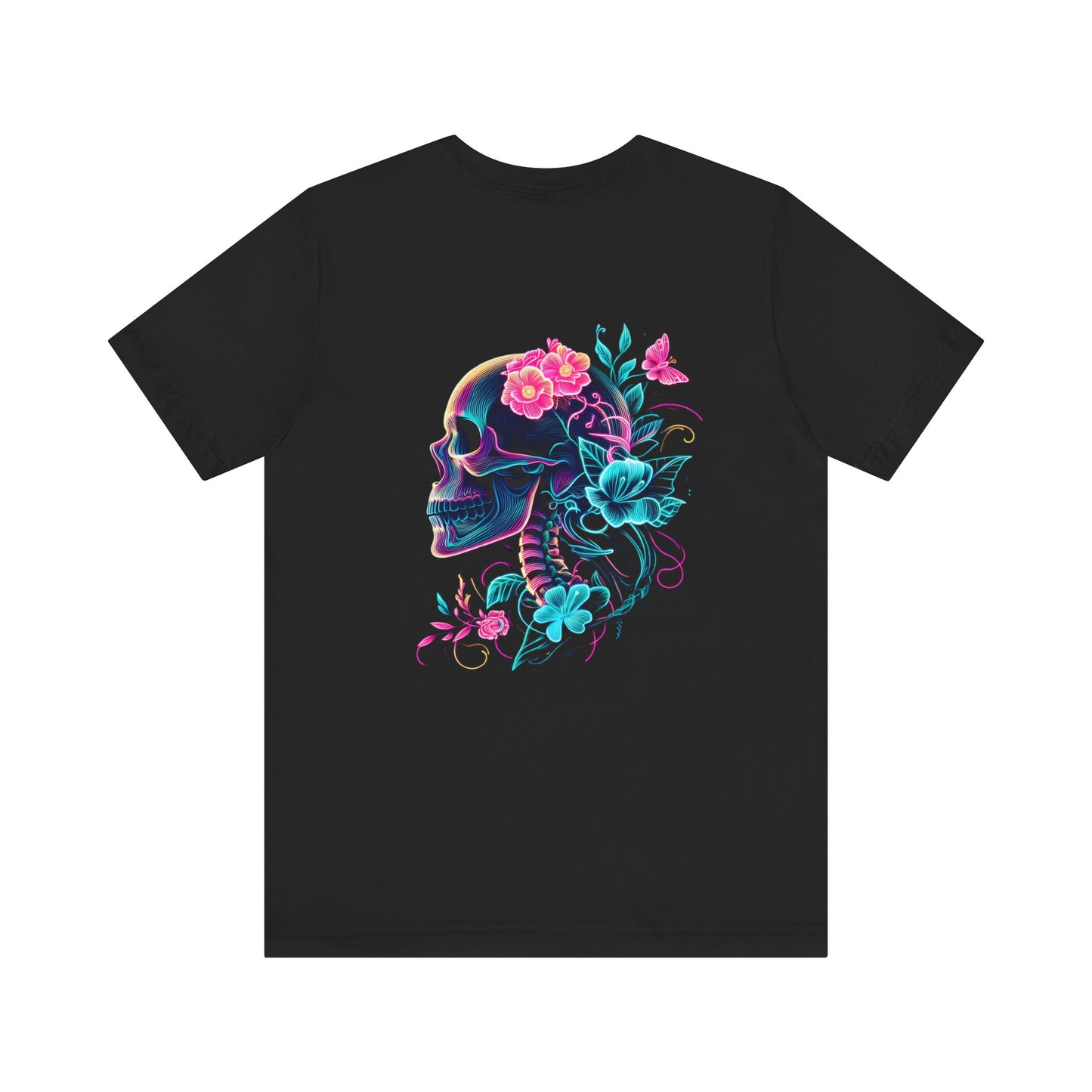 Men's Neon Skull & Flower T-Shirt
