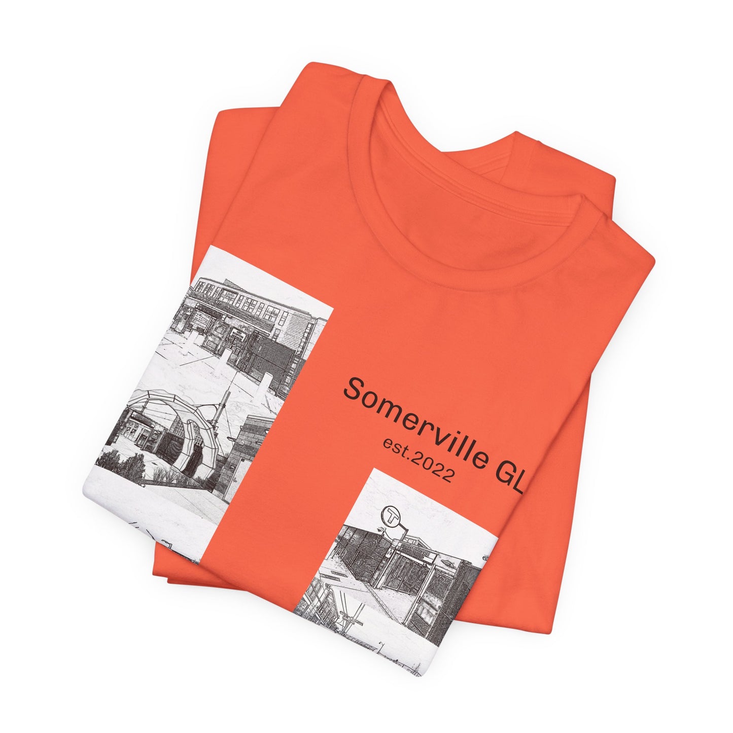 Somerville GLX Unisex Jersey Tee - Artistic Cityscape Design