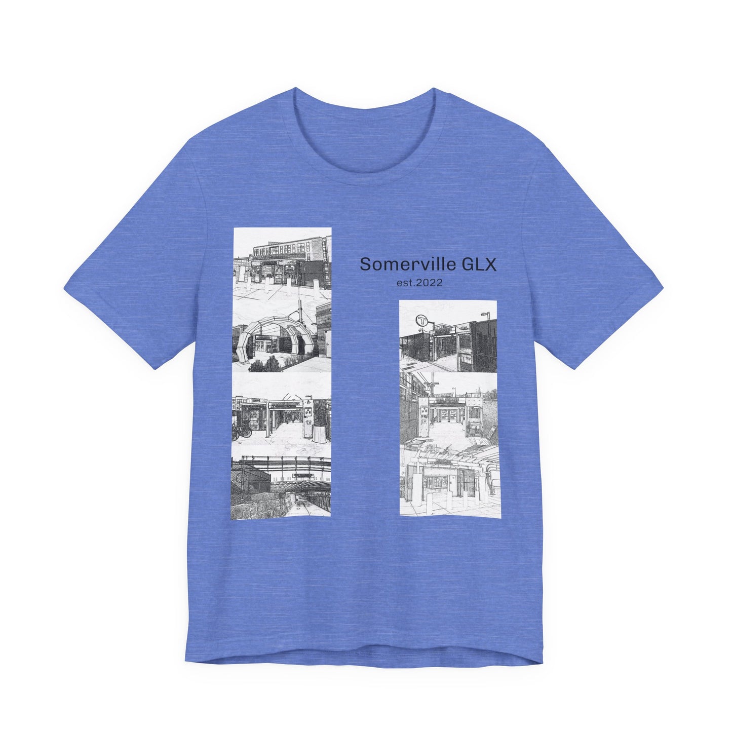 Somerville GLX Unisex Jersey Tee - Artistic Cityscape Design
