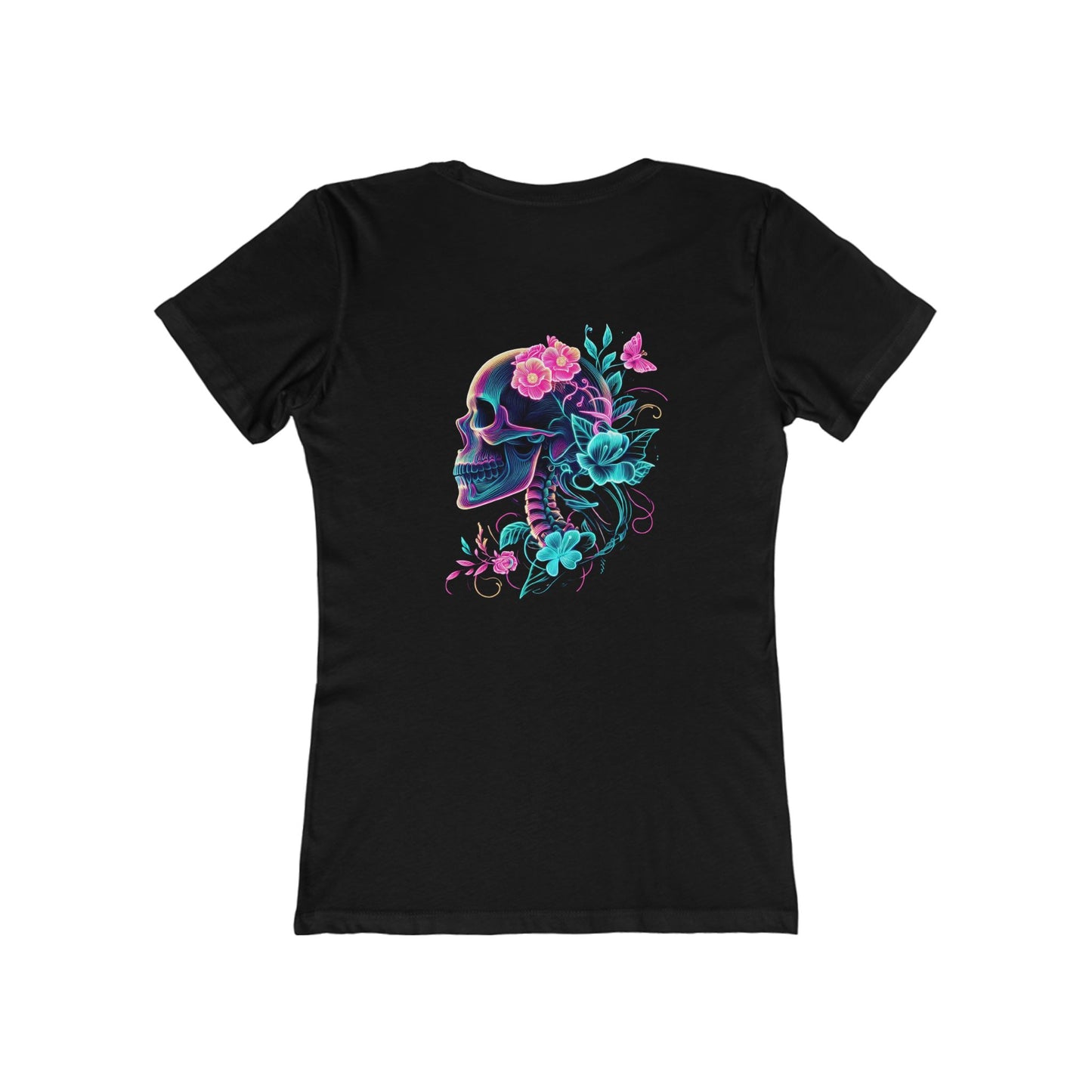 Women's Neon Skull & Flower T-Shirt