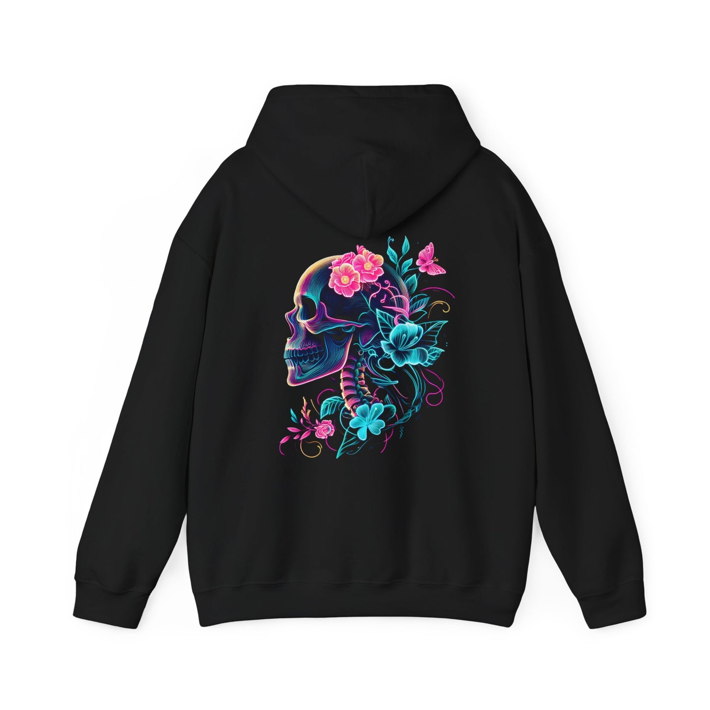 Neon Skull & Flower Hoodie