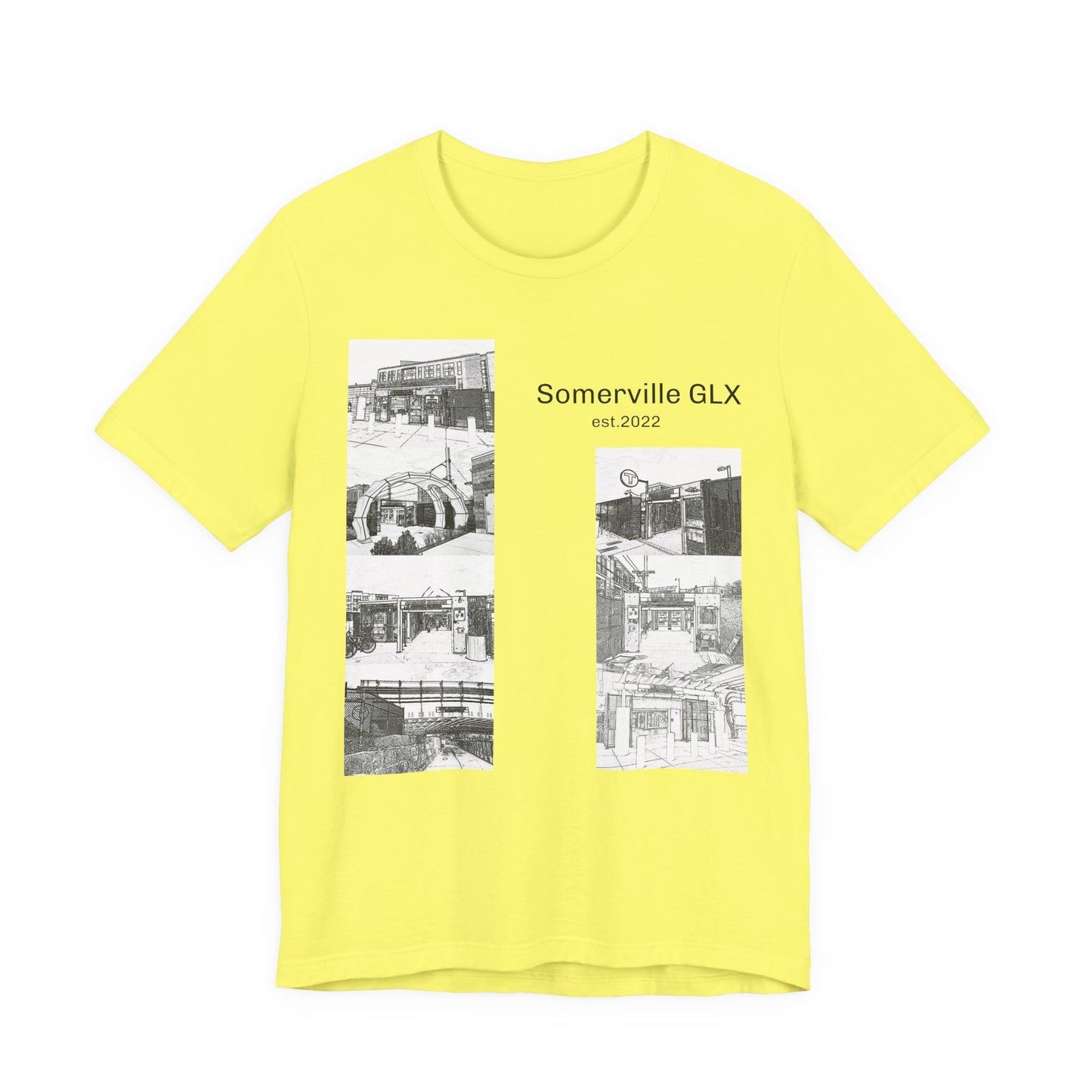 Somerville GLX Unisex Jersey Tee - Artistic Cityscape Design
