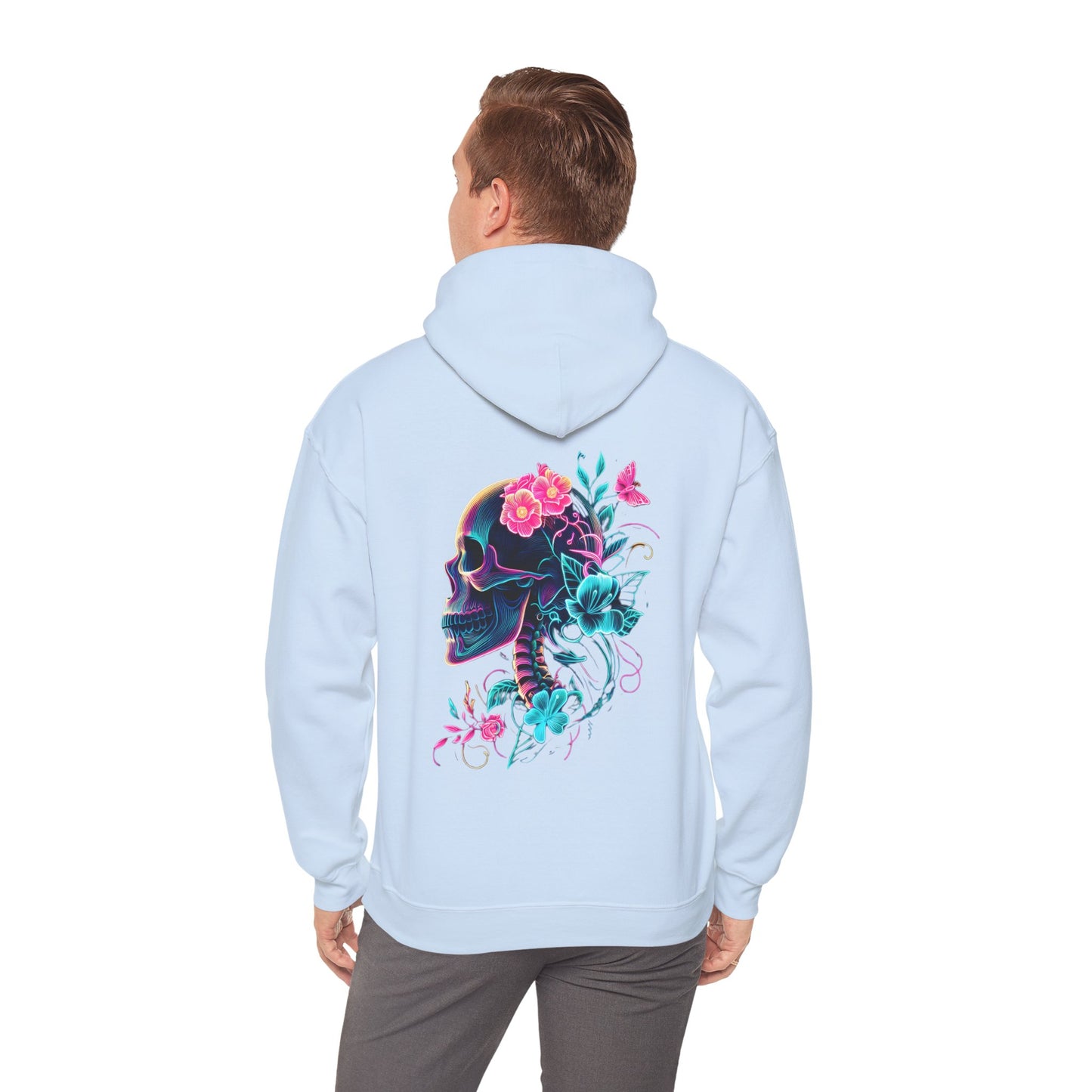Neon Skull & Flower Hoodie