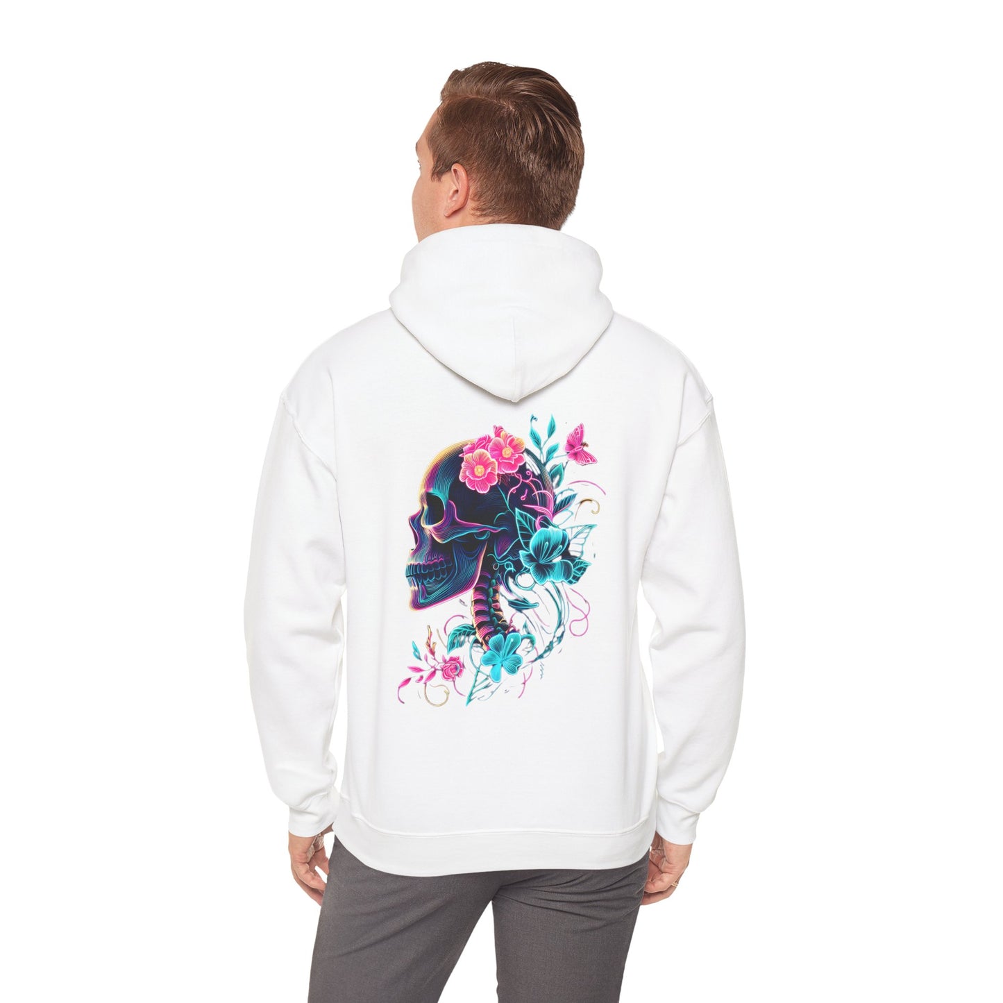 Neon Skull & Flower Hoodie