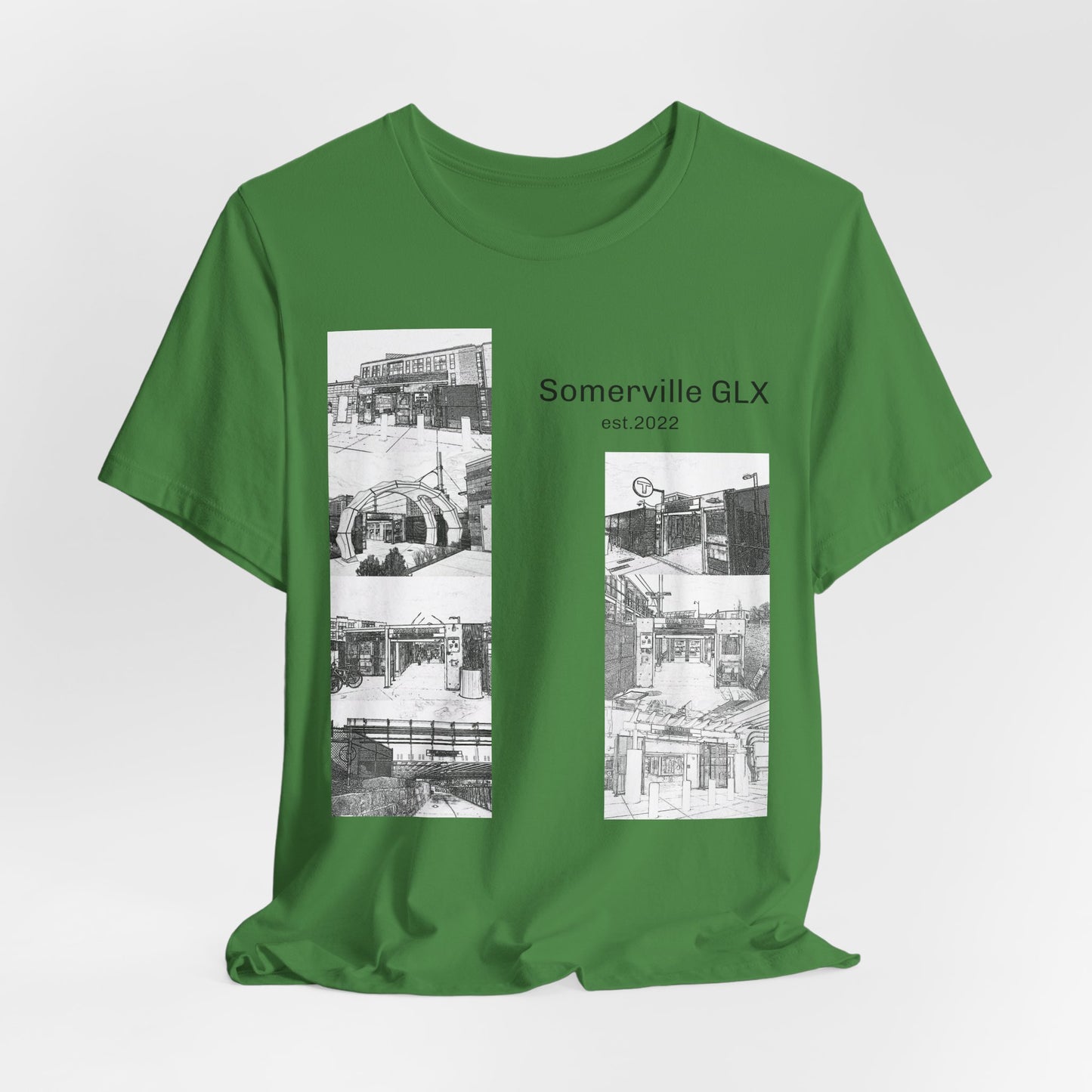 Somerville GLX Unisex Jersey Tee - Artistic Cityscape Design