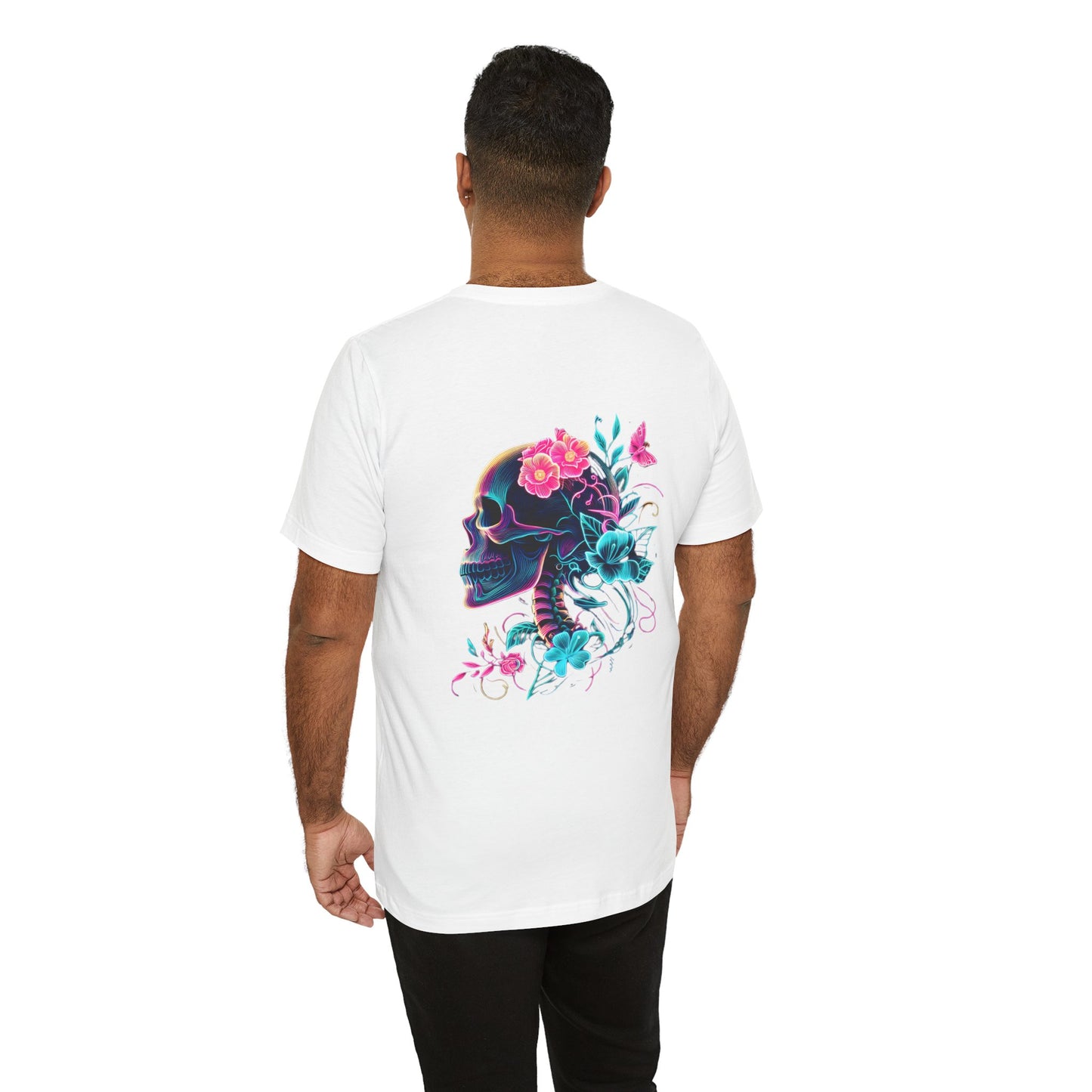Men's Neon Skull & Flower T-Shirt