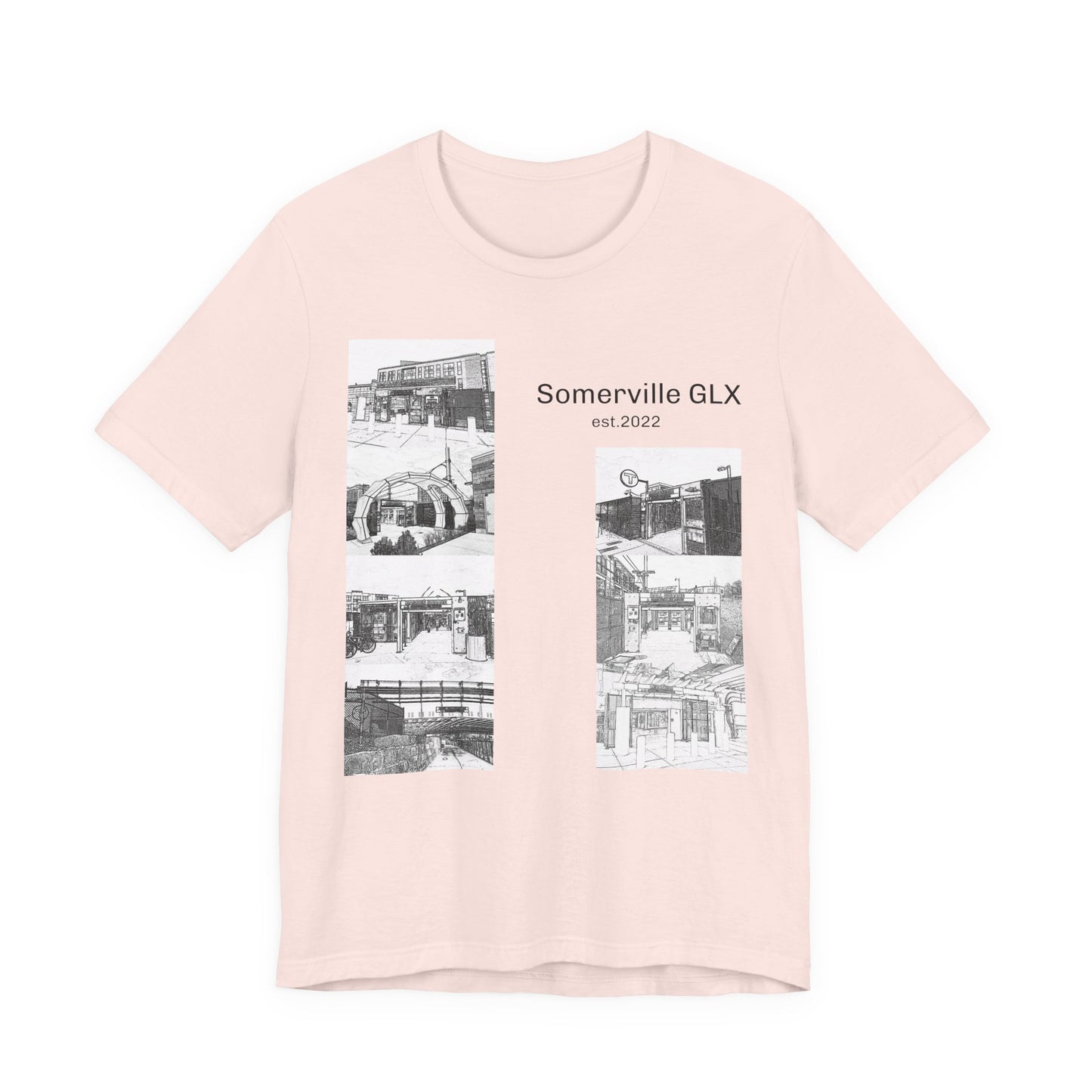 Somerville GLX Unisex Jersey Tee - Artistic Cityscape Design