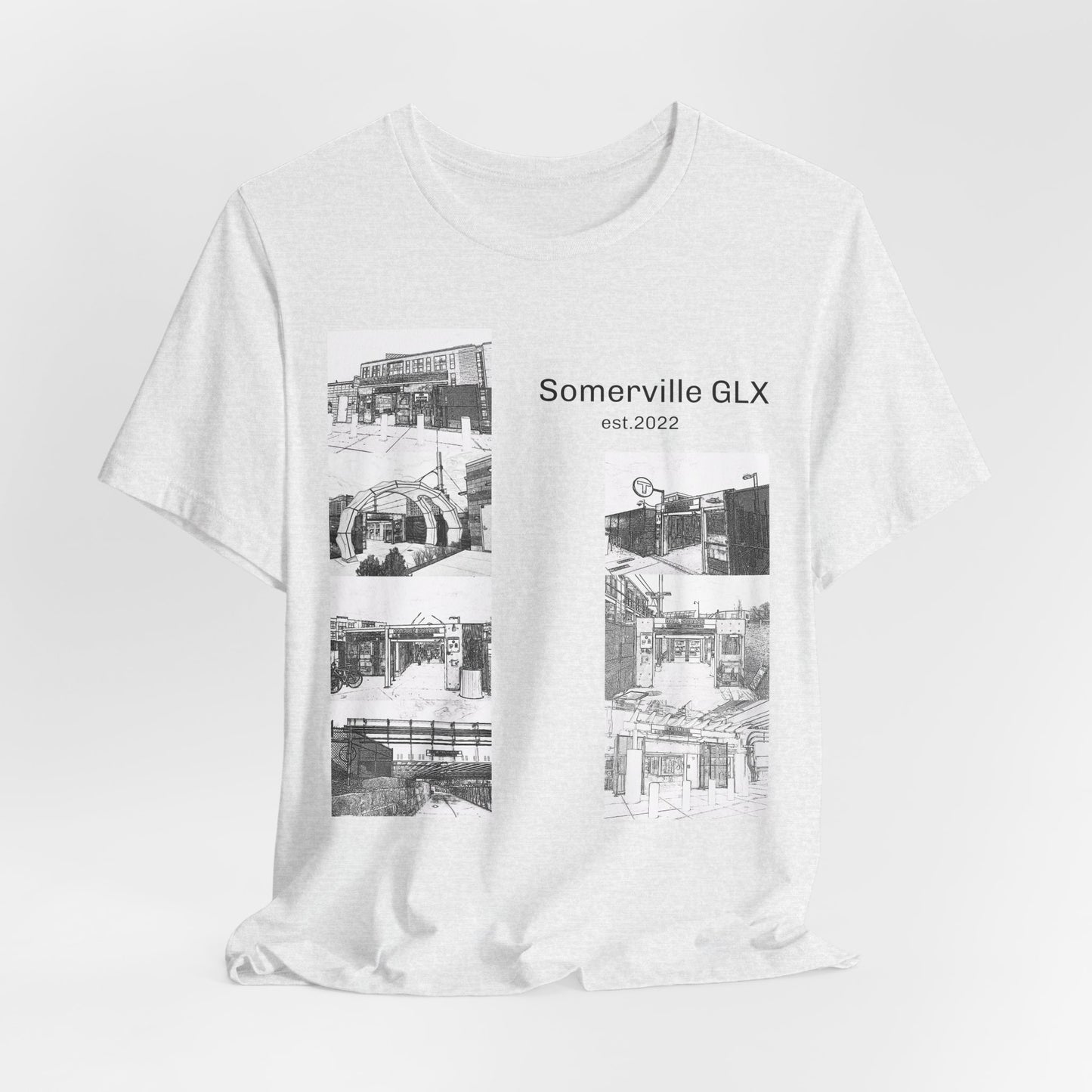 Somerville GLX Unisex Jersey Tee - Artistic Cityscape Design