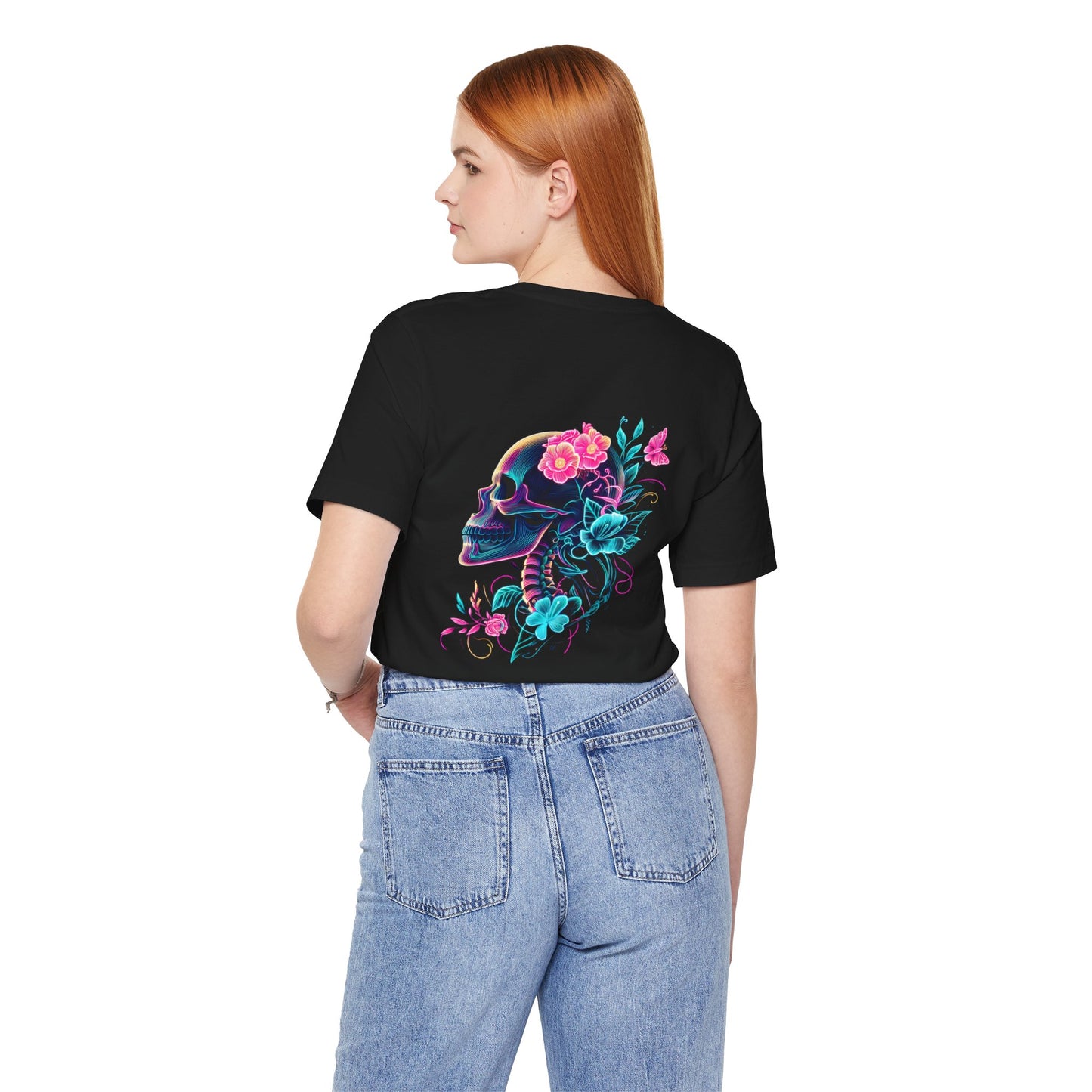 Men's Neon Skull & Flower T-Shirt