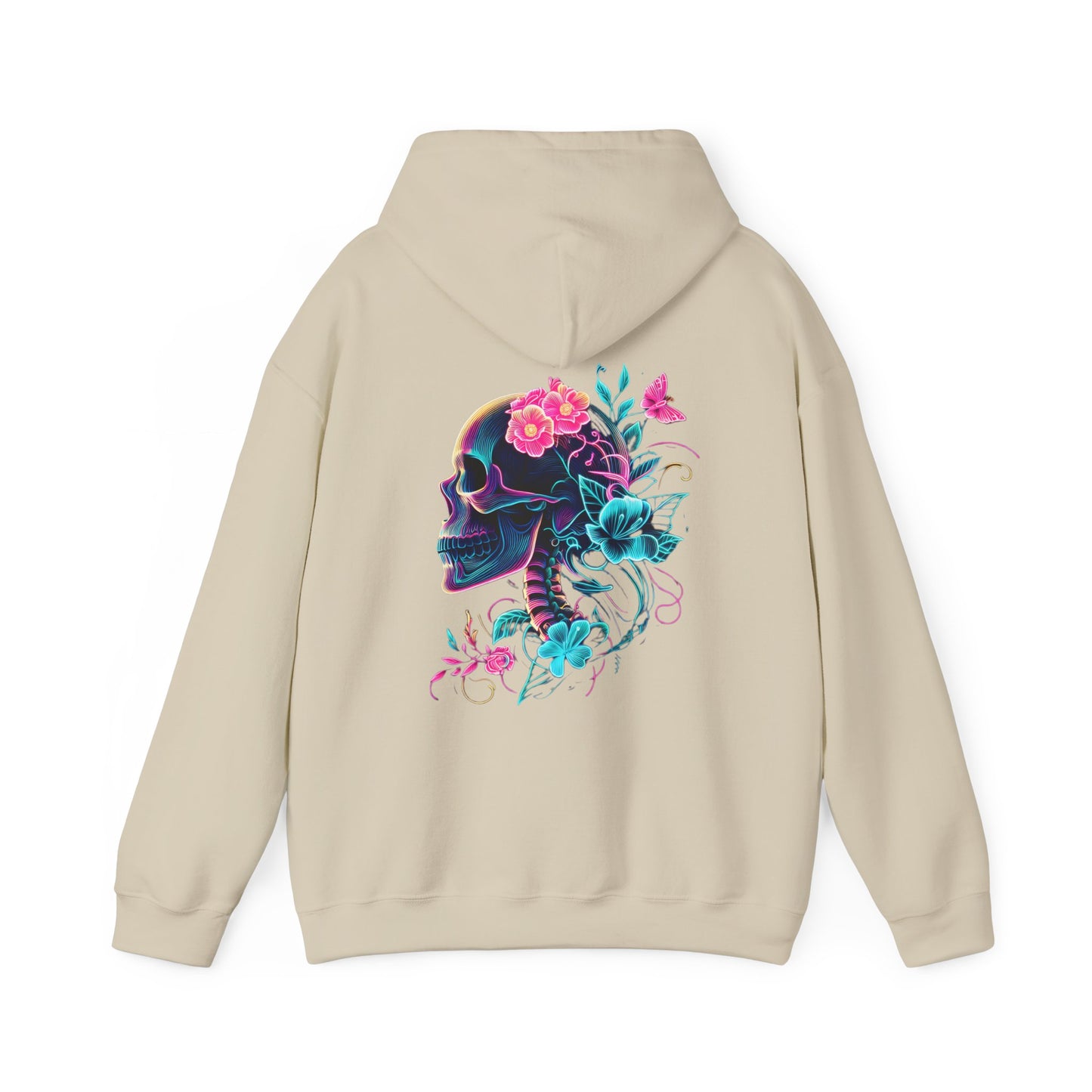 Neon Skull & Flower Hoodie