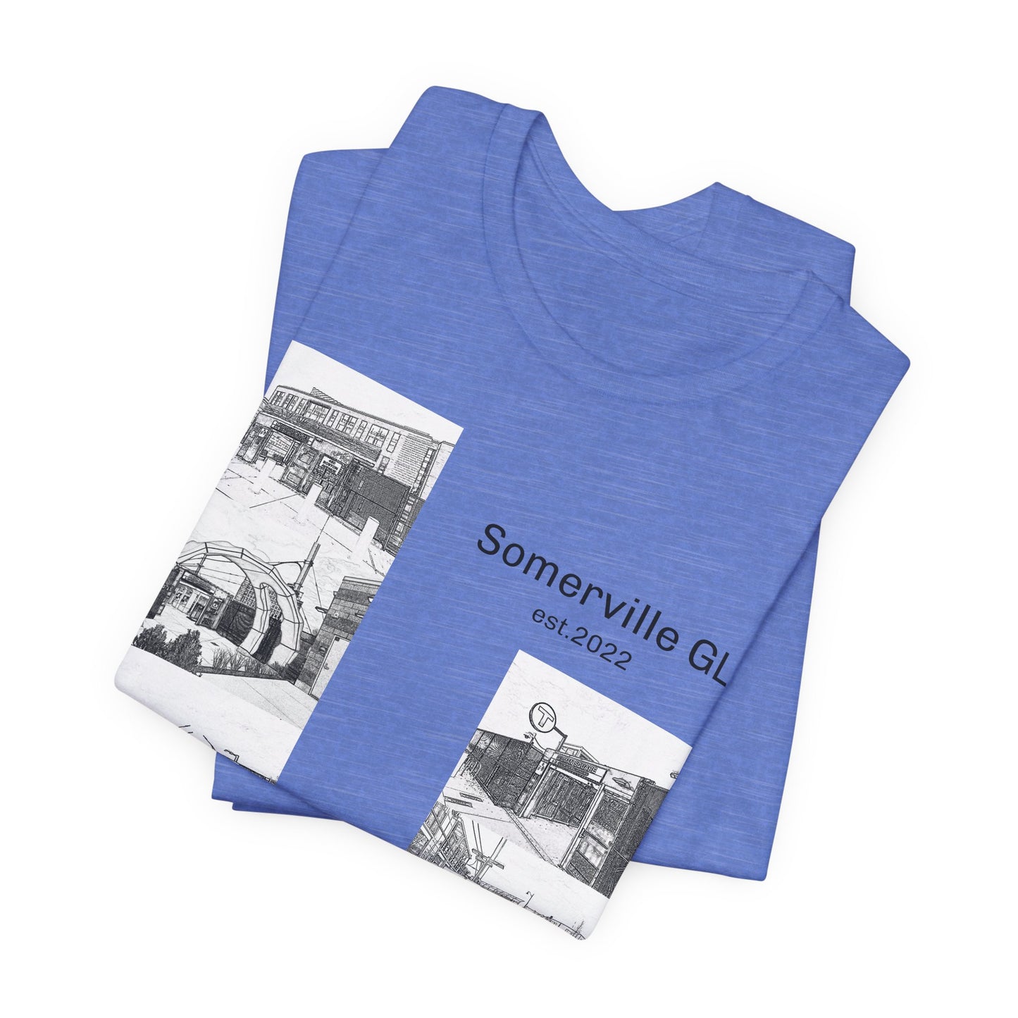 Somerville GLX Unisex Jersey Tee - Artistic Cityscape Design