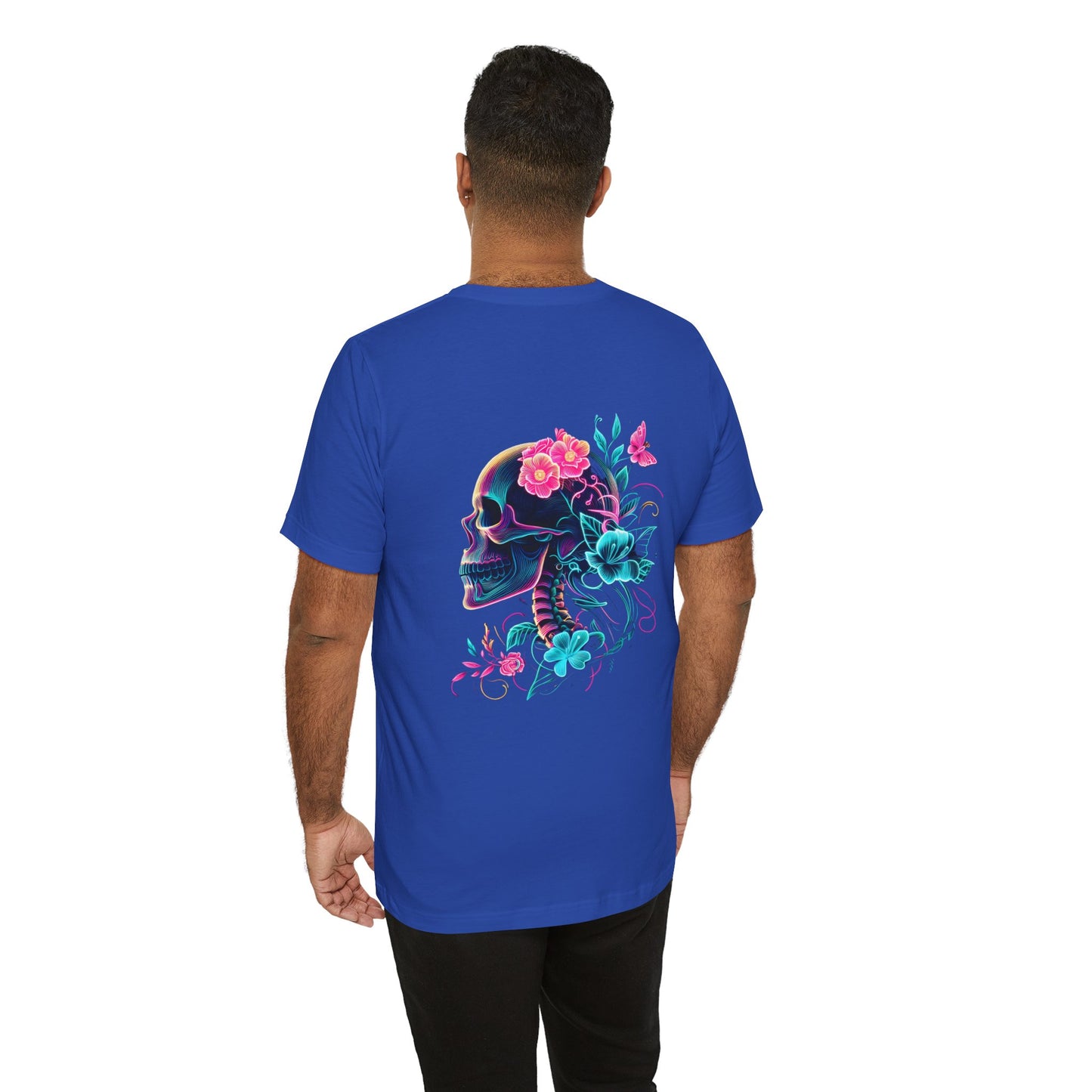 Men's Neon Skull & Flower T-Shirt