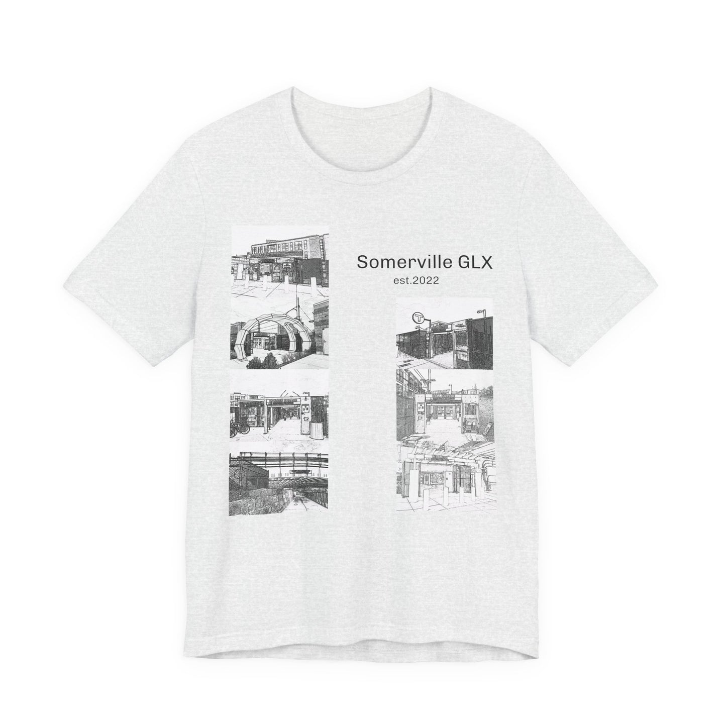 Somerville GLX Unisex Jersey Tee - Artistic Cityscape Design